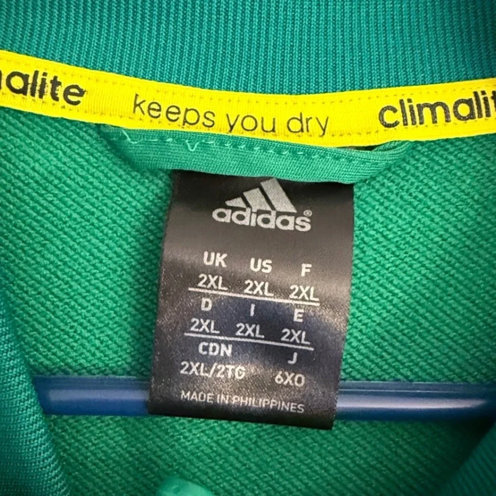 Adidas Climalite Track Jacket Green Teal 2XL Lightweight Running‎